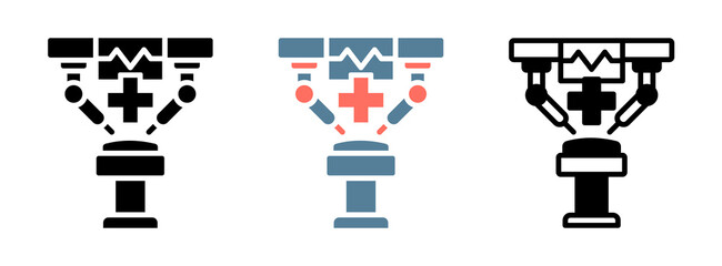 Robotic Surgery Icon Collection Set  Glyph & Mixed Style  