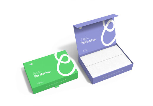 Open and Closed Box Mockup