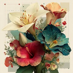 Stunning tropical flower illustration with rich tones high resolution picture