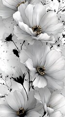 Stunning white blossoms with artistic gray tones high resolution picture