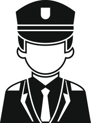 Police officer avatar wearing uniform and cap, representing security, authority, and law enforcement