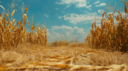 The corn crop dried up due to drought