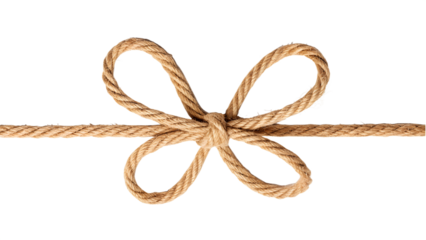 Jute Rope Tied in a Bow (Isolated)