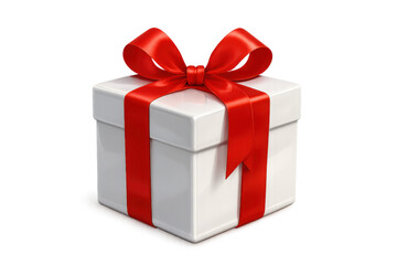 Obraz premium Gift box with red ribbon and bow, celebrating holidays, anniversaries, birthdays, and special occasions