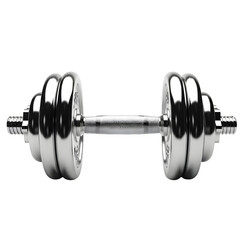 Naklejka premium Silver dumbbell isolated on transparent background