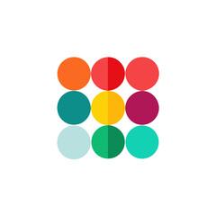 Vector Clip Art Color Palette on White Background for Web and Graphic Design
