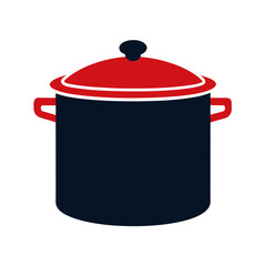 Vector Clip Art Cooking Pot on White Background for Web and Graphic Design