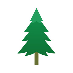 Vector Clip Art Fir Tree on White Background for Web and Graphic Design