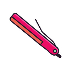 Vector Clip Art Hair Straightener on White Background for Web and Graphic Design