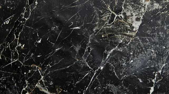 Video Close up view of a smooth black marble surface with subtle veining