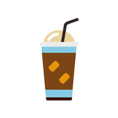 Vector Clip Art Iced Coffee on White Background for Web and Graphic Design