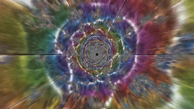 Rainbow swirling vortex into cosmic oblivion