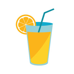 vector clip art lemonade glass on white background for web and graphic design