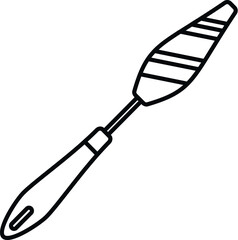 Artist palette knife icon for painting mixing and applying paint