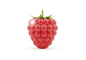 Single red berry with textured surface stands centered against a white background