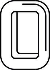 Minimalist black outline icon representing a running track or racetrack