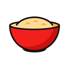 vector clip art oatmeal bowl on white background for web and graphic design