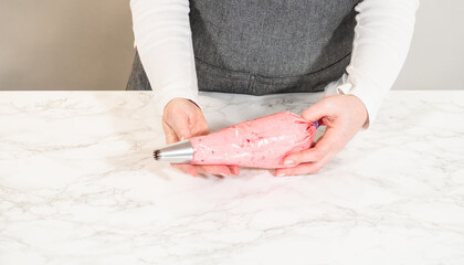 Lemon Spritz Cookie Sandwich with Cranberry Buttercream