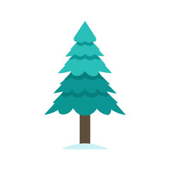 vector clip art snowy pine tree on white background for web and graphic design