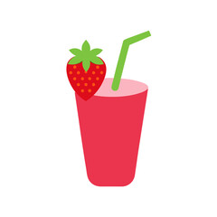 vector clip art strawberry juice on white background for web and graphic design