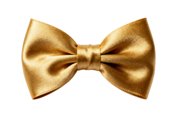 Golden satin bow tie for formal or festive occasions