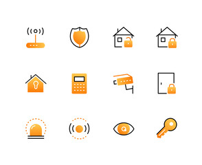 House Security - set of line design style icons
