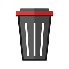vector clip art wastebasket on white background for web and graphic design