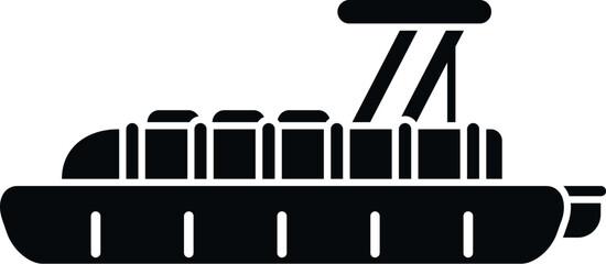 Pontoon boat vector icon on a white background, representing water travel and leisure