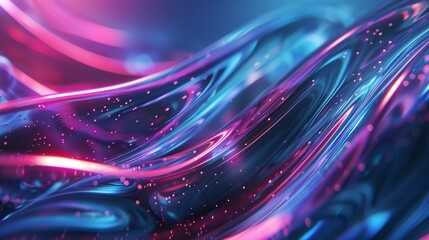 Vibrant abstract background with flowing neon light trails. Futuristic technology concept with blue and pink energy streams in motion. Digital data flow wallpaper