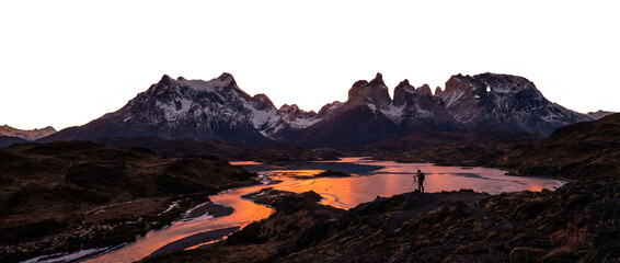 sunset over the mountains landscape