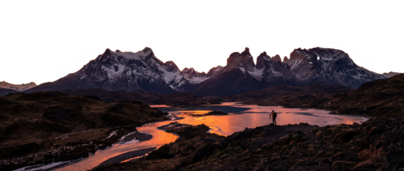 sunset over the mountains landscape