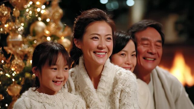 Warm Christmas Family Time Happy Festive Atmosphere