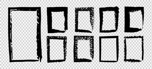 Realistic grunge texture borders and Rough edged photo frame set