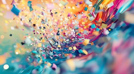 Vibrant Confetti Burst Abstract Celebration of Color and Motion.