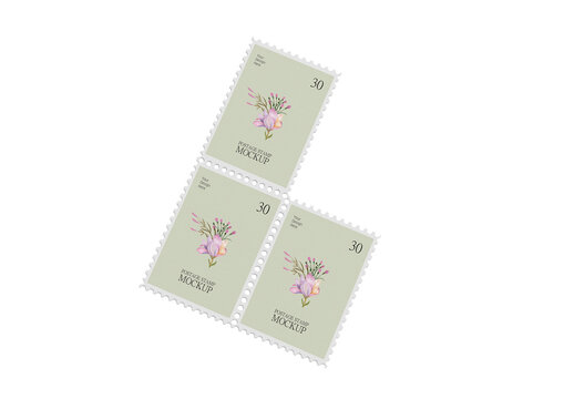 Editable Postage Stamp Mockup PSD