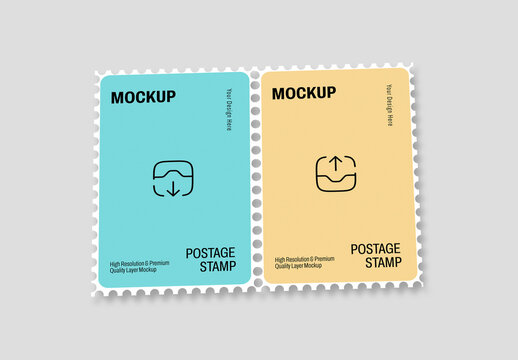 Two Postage Stamps Mockup