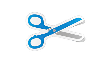 Blue Scissors on White Background