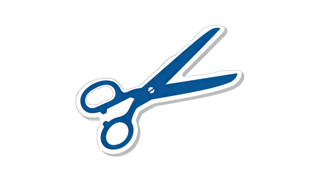 Blue Scissors on White Background - Powered by Adobe