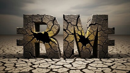 Old stone wall texture of an ancient city's cracked earth architecture featuring a dead tree against the sky