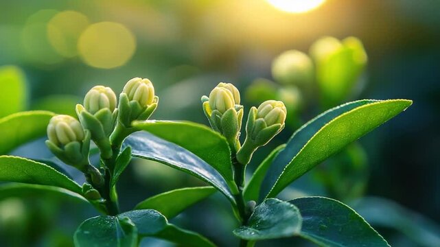 clove blossoms in early morning light in kerala's spice gardens