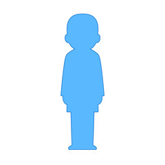 Blue Silhouette Healthcare Professional Standing Front View Illustration