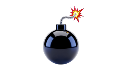 Bomb Exploding on White Background