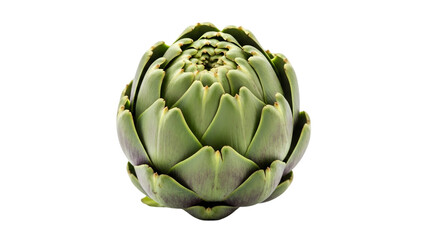 Obraz premium Fresh green artichoke close up view isolated on transparent background