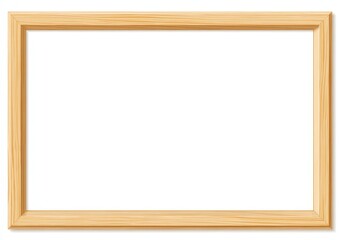 Light wooden frame on isolated white background, simple flat vector illustration with clean 2D design and shapes.