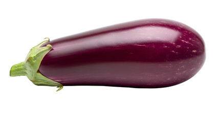 Fresh purple eggplant vegetable isolated on transparent background