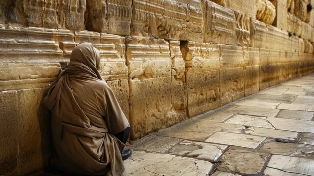 Video A person sitting against a wall wearing a hood