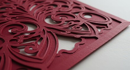 Detailed red laser cut design