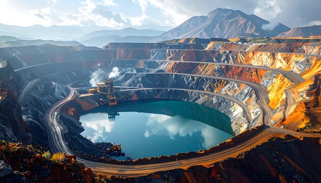 Vast Open Pit Mining Landscape.