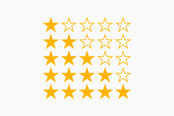 star rating icon flat design set