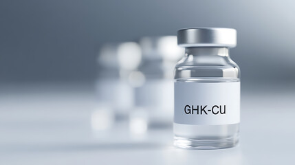 Close-up of vials with a clean, minimalist aesthetic. The focus is on medical research, pharmaceutical production, and healthcare innovations in a sterile environment.